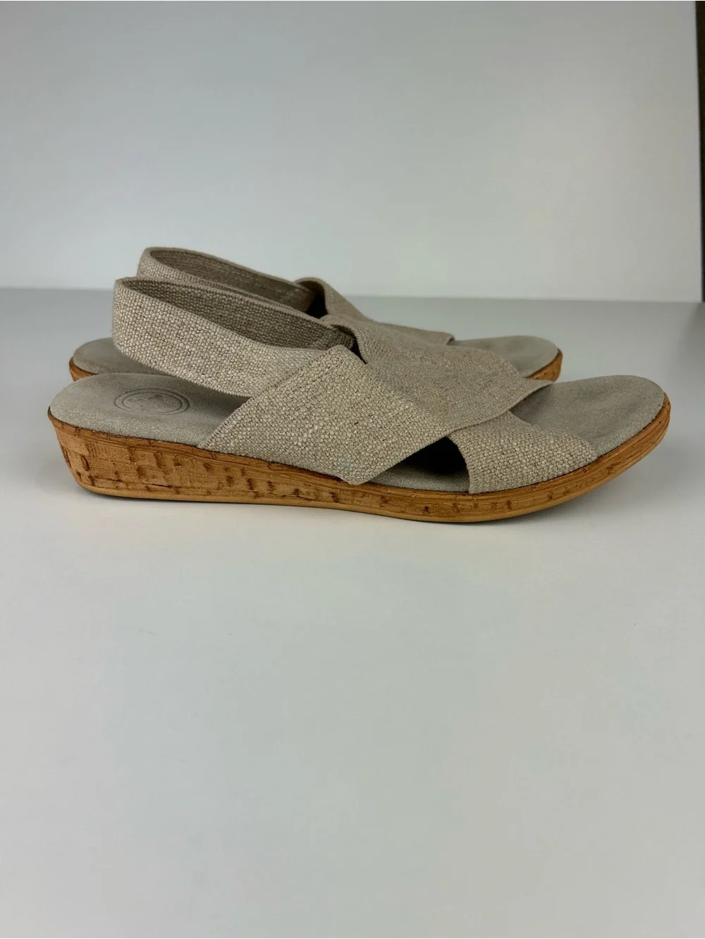 CHARLESTON SHOE COMPANY  Atlantic Linen Women’s Slingback Wedge Sandal